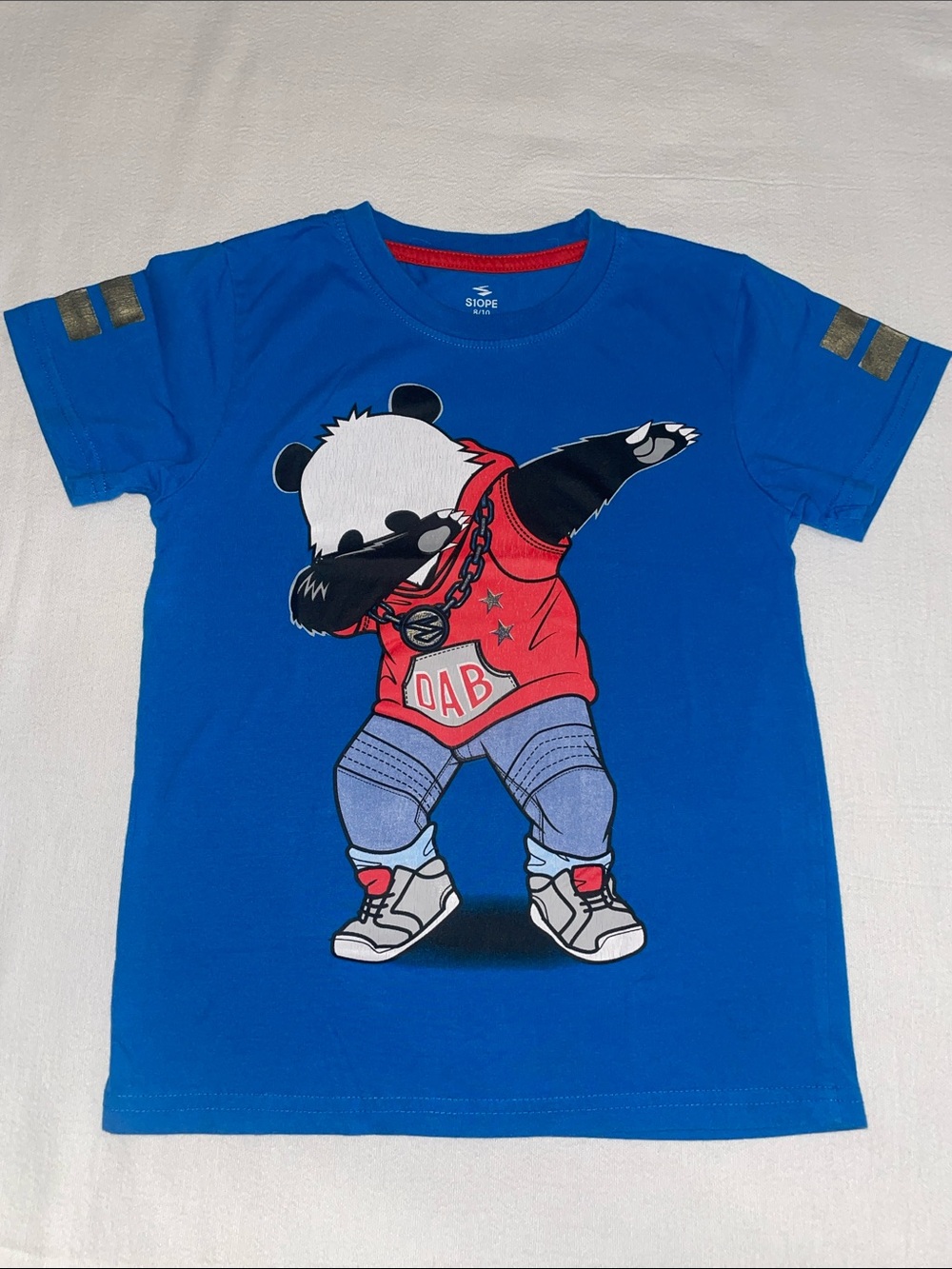 Slope Kids Blue Panda Dabbing Graphic Tee